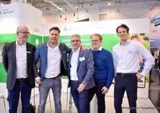 Mprise promoted the latest version of their software that supports every link in the horticultural process. "From office to gelding, apps for the garden and insights for the office." Pictured from left to right are Eric Boerlage, Teun Kralt, Marc Knulst, Sander Paternotte and Harold Stolk.
